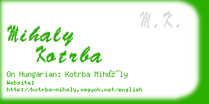 mihaly kotrba business card